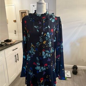 Parker Navy Floral Dress